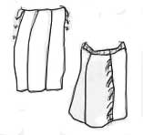 Sarong with have a fold of fabric in the front when you are finished