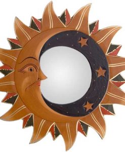 Gold Sun, Moon & Stars Mirror, 8"