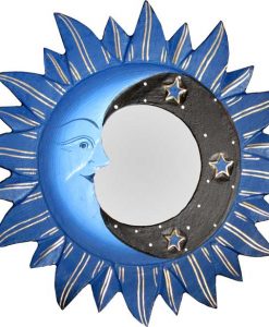 Blue Sun, Moon & Stars Mirror. 8"