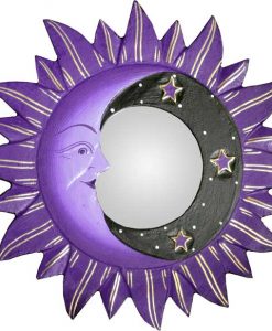 Purple Sun, Moon & Stars Mirror, 8"