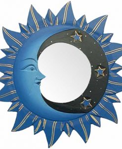 Blue Sun, Moon & Stars Mirror, 12" diameter