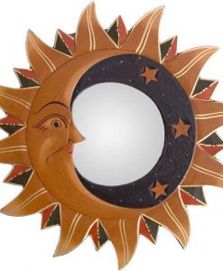 Gold Sun, Moon & Stars Mirror, 12"