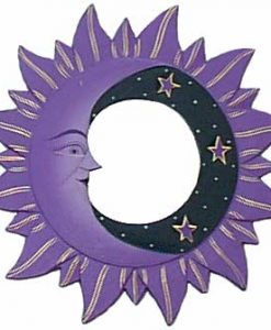 Purple Sun, Moon & Stars Mirror, 12" diameter