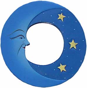 Blue Moon & Stars Mirror, 12" diameter