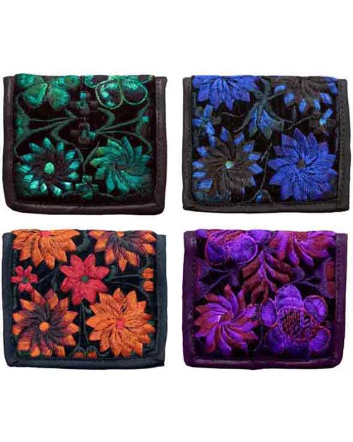 Embroidered Over-dyed Wallet