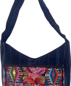 Chichi Weave and Denim Shoulder Bag