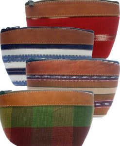 Medium Cosmetic Purse with Suede Top & Bottom