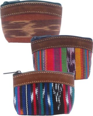 Coin Purse with Suede Trim