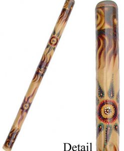 Bamboo Didgeridoo with Sun and Flames