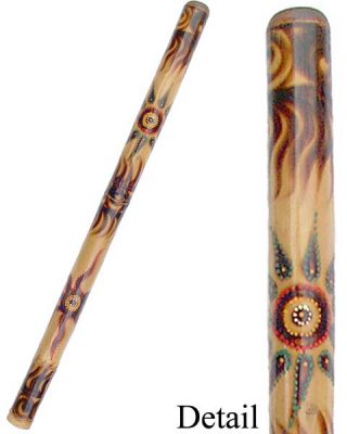 Bamboo Didgeridoo with Sun and Flames
