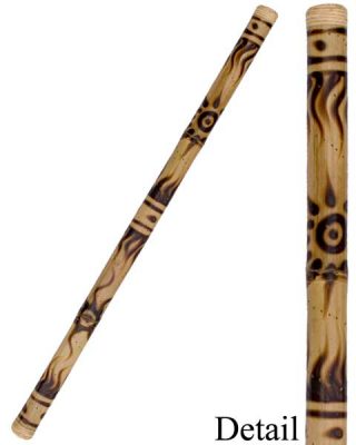 Bamboo Rainstick with Burnt Sun Design 48"
