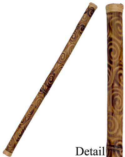 Bamboo Rainstick with Burnt Spiral Design 48"