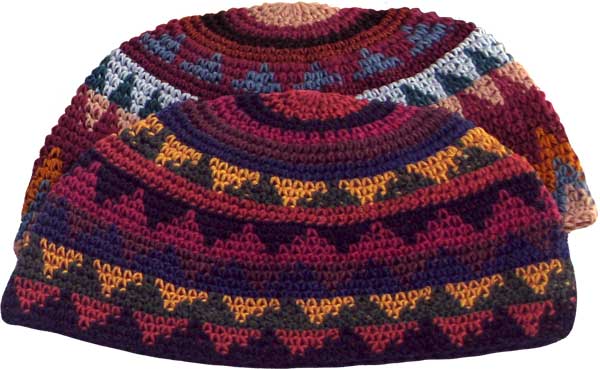 Cotton Crocheted Beanie in Earthtones