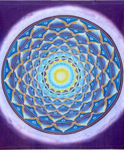 Hand-Batiked Purple Mandala on Cotton