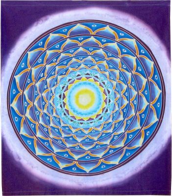 Hand-Batiked Purple Mandala on Cotton