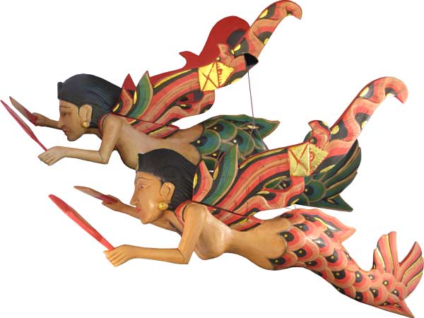 Flying Mermaid with Comb and Mirror