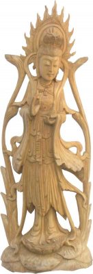 Quan Yin Wood Statue, 20 inches high