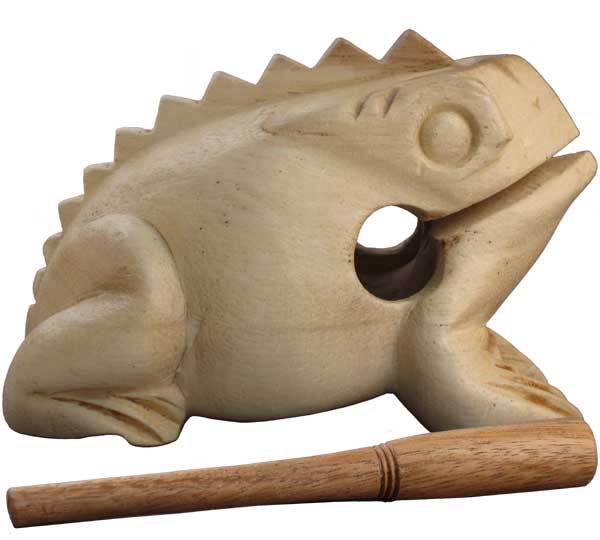 Medium Wood Percussion Frog, 4" long