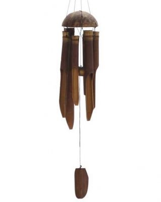 Small Bamboo Windchimes with Plain Finish 12 Inches