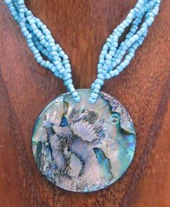 Round Abalone Shell Necklace
