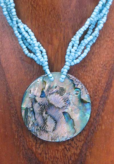 Round Abalone Shell Necklace