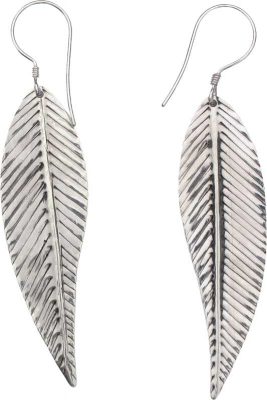 Sterling Silver Feather Earrings