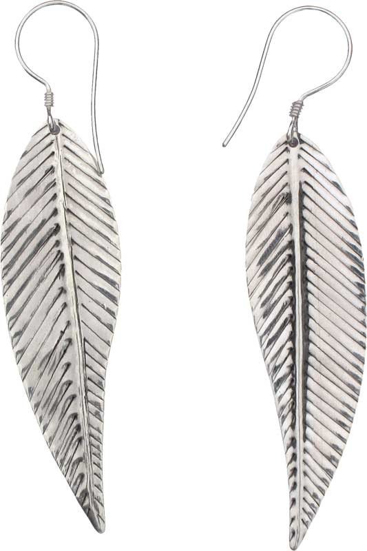 Sterling Silver Feather Earrings