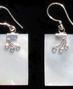 Rectangular Mother of Pearl and Sterling Silver Earrings