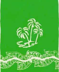 Lime Green Sarong with White Palm Trees