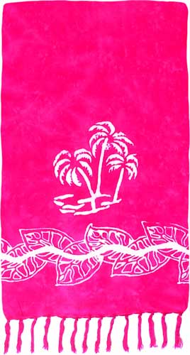 Pink Sarong with White Palm Trees