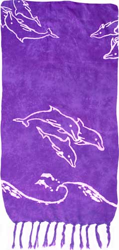 Purple Sarong with White Dolphins
