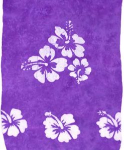 Purple Sarong with White Hibiscus