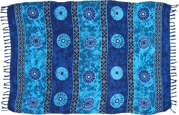 Blue Asian Coin "Baliku" Sarong