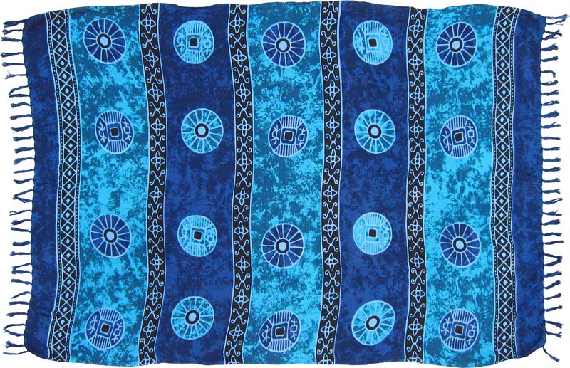 Blue Asian Coin "Baliku" Sarong