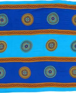 Blue and Turquoise Asian Coin "Baliku" Sarong
