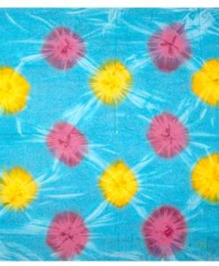 Tie-Dye Sarong in Turquoise with Yellow & Orange