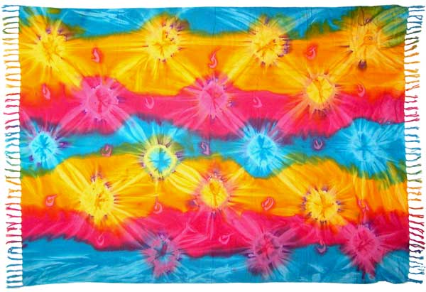 Rainbow Colored Tie-Dye Sarong