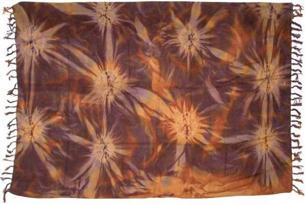 Brown & Gold Tie-Dye Sarong