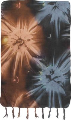 Plus Size Sarong - Brown & Dark Blue Tie-Dye Sarong