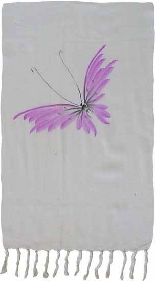 Purple Hand-Painted Butterfly Sarong