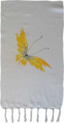 Yellow Hand-Painted Butterfly Sarong