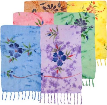 Pastel Hand-Painted Flower Sarong