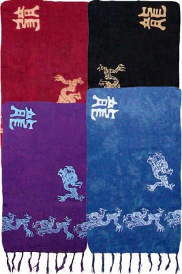 Chinese Characters & Dragon Sarong