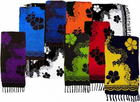 Diagonal Reverse Floral Print Sarong