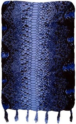 Snakeskin Animal Print Sarong in Blue