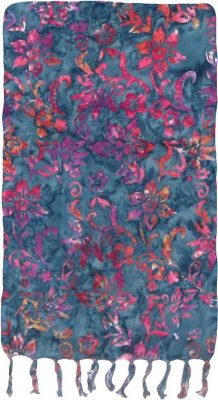 Blue-Gray and Fuchsia Premium Batik Sarong