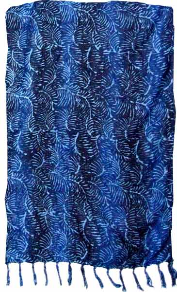 Deep Blue Fern Artisan Batik Sarong