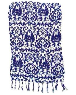 Blue & White Artisan Batik Sarong in Premium Quality Rayon