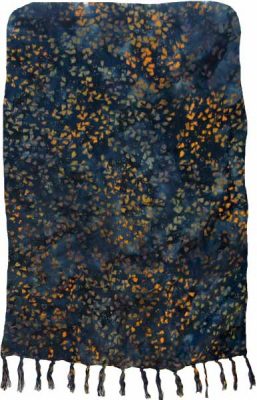 Orange, Green & Teal Floral Artisan Batik Sarong in Premium Quality Rayon