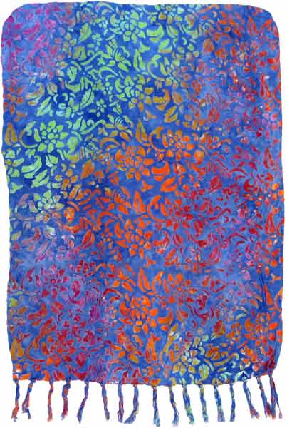 Blue Floral Artisan Batik Sarong
